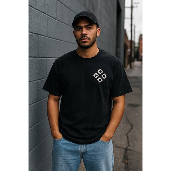 Vintage Hanes Beefy-T Black Graphic Tee | Streetwear Logo Shirt 2XL - Picture 1 of 5